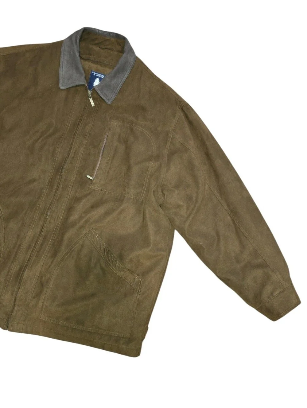 Roundtree & Yorke Brown Suede Leather Field Jacket